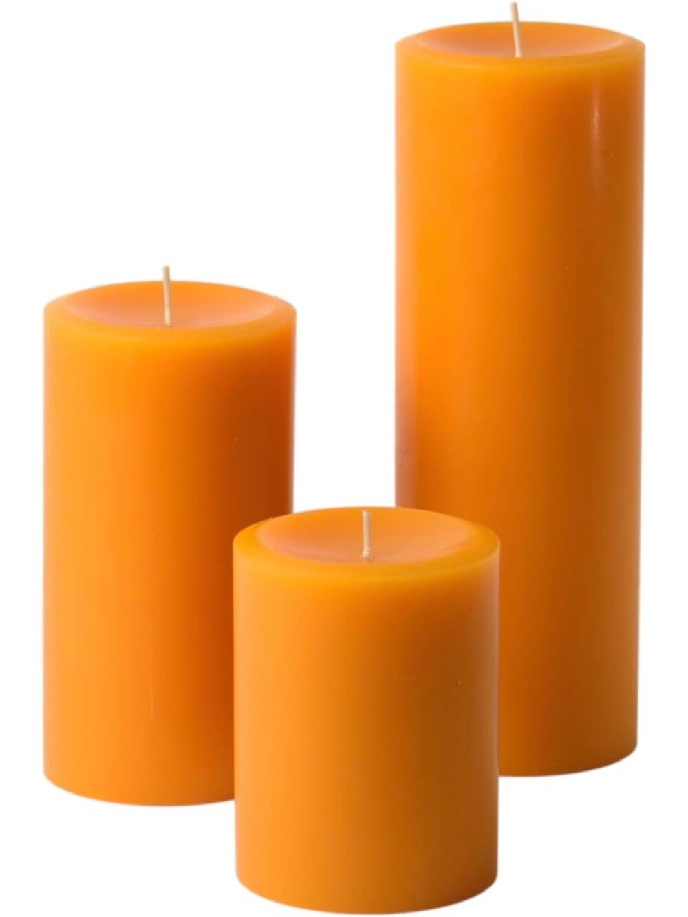 Set of 3 Unscented Dripless Pillar Candles, Hand Poured Decorative Wax Candles